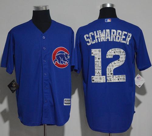 Cubs #12 Kyle Schwarber Blue Spring Training Authentic Flex Base Stitched MLB Jersey